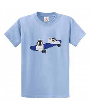 Shoes on Skate board Classic Unisex Kids and Adults T-Shirt For Skating Lovers